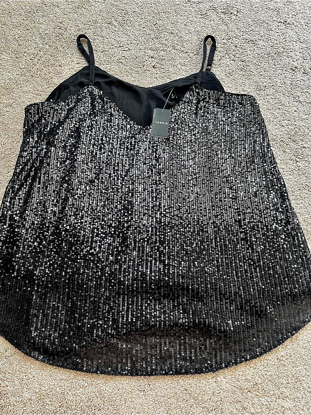 Torrid Sophie Sequin Swing Camisole Black Size 2